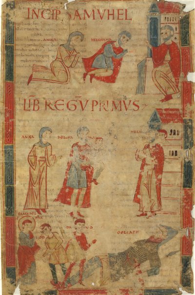 Fyra scener ur första Samuelsboken av Italian 11th Century
