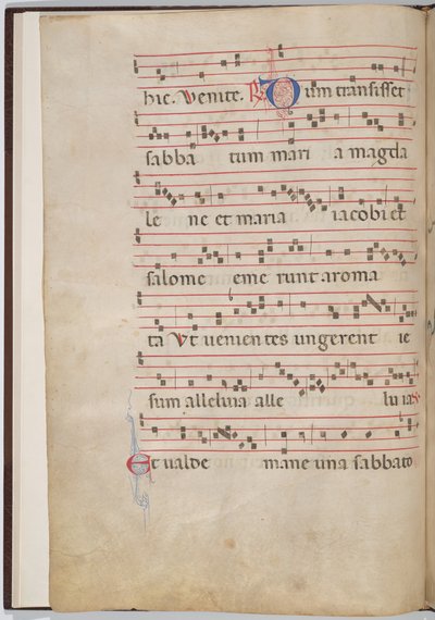 Blad 2 från ett antifonalt fragment (verso) av Italian 13th Century