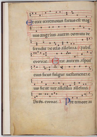 Blad 3 från ett antifonalt fragment (verso) av Italian 13th Century
