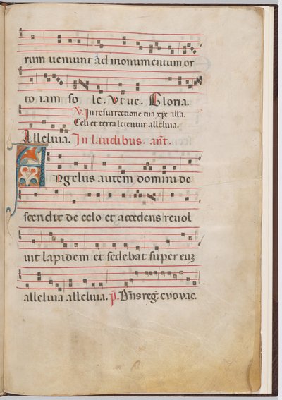 Blad 3 från ett antifonalt fragment av Italian 13th Century