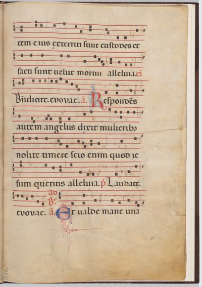 Blad 4 från ett antifonalt fragment av Italian 13th Century