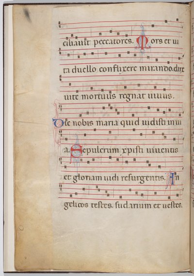 Blad 6 från ett antifonalt fragment (verso) av Italian 13th Century