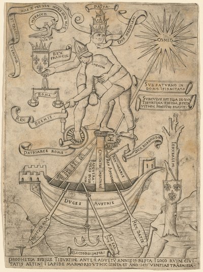 Allegori om kejsaren och påven av Italian 15th Century