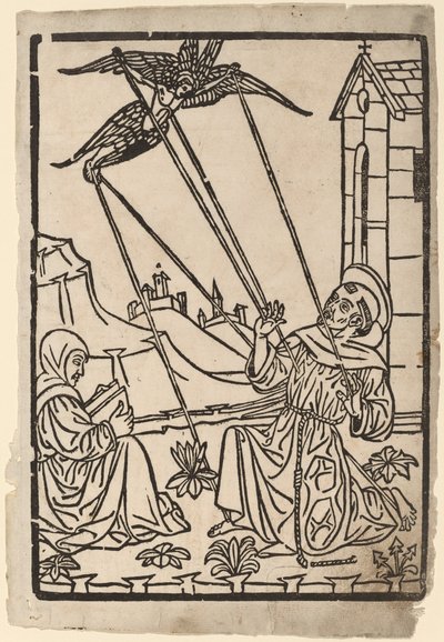 Saint Francis tar emot Stigmata av Italian 15th Century