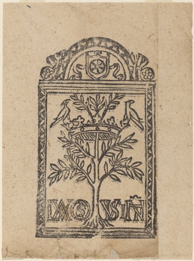 Träd med krona och två fåglar av Italian 16th Century