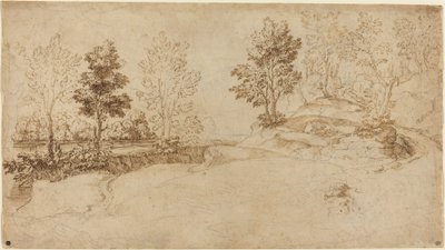 Flodlandskap av Italian 17th Century