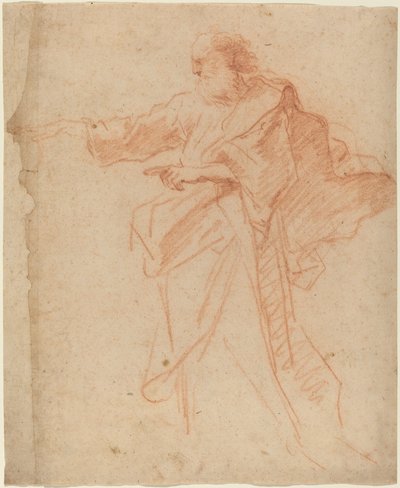 Stående skäggig man som pekar mot vänster av Italian 17th Century