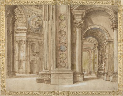 Det inre av Peterskyrkan, Rom av Italian 17th Century