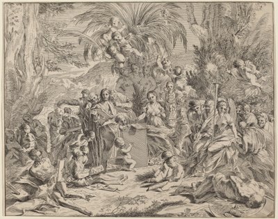 Allegori av målning av Italian 17th Century, after Pietro Testa