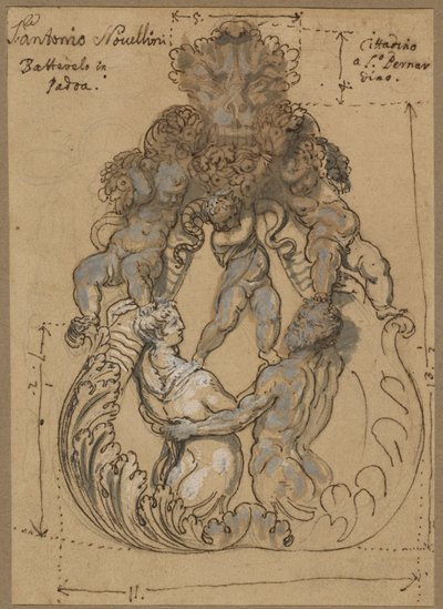 Dörrknacka med Triton, Nereid och Putti av Italian 17th or 18th Century
