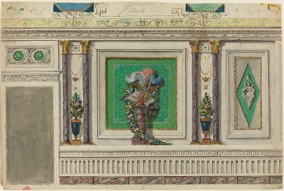 Design för en vägg i ett musikrum [recto] av Italian 18th Century