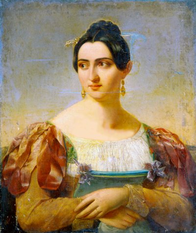 Kvinnoporträtt, tidigt 1800-tal av Italian Master