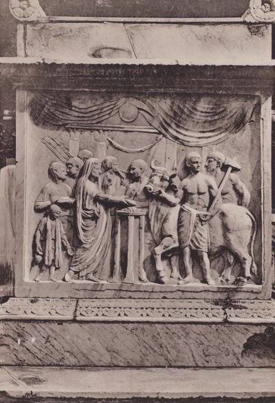 Ara Del Tempio Di Mercurio Di Vespasiano, Altare i Mercurs eller Vespasianus tempel (s/v foto) av Italian Photographer