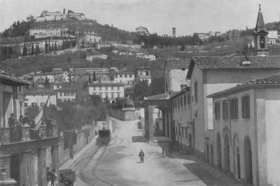 Florens, Omgivningar, San Domenico och Panorama of Fiesole (s/v foto) av Italian Photographer