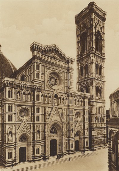 Firenze / Florens: Fasaden på katedralen, Arch De Fabris och del Moro (s/v foto) av Italian Photographer