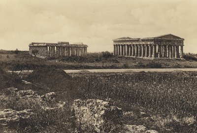 Neapel: Pesto, Neptunus tempel och Ceres (s/v foto) av Italian Photographer