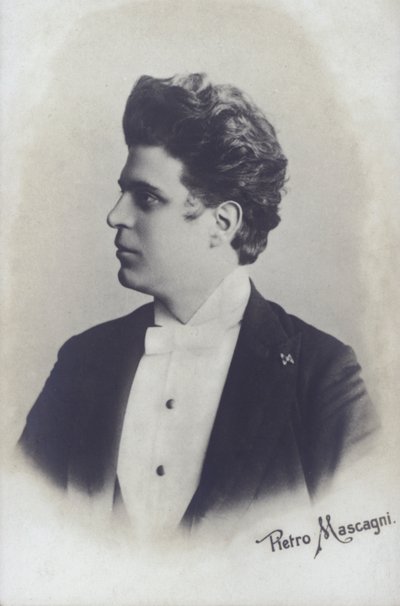 Pietro Mascagni, italiensk kompositör av operan Cavalleria Rusticana (s/v foto) av Italian Photographer