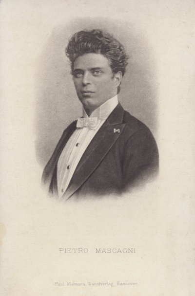 Pietro Mascagni, italiensk kompositör av operan Cavalleria Rusticana (s/v foto) av Italian Photographer