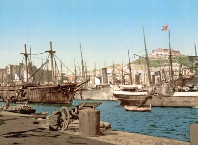 Port of Neapel, pub. c.1891 av Italian Photographer