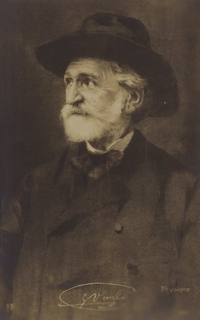Porträtt av Giuseppe Verdi av Italian Photographer