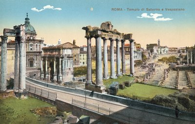 Rom, Italien, Tempel Av Saturnus Och Vespasianus av Italian Photographer