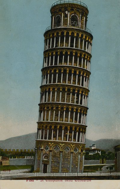 Det lutande tornet i Pisa. Vykort skickat 1913. av Italian Photographer