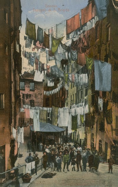 Santa Brigidas tråg; Genua. Vykort skickat 1913. av Italian Photographer