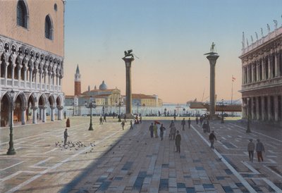 Venedig, Piazzetta San Marco och de två kolumnerna (färgad bild) av Italian Photographer