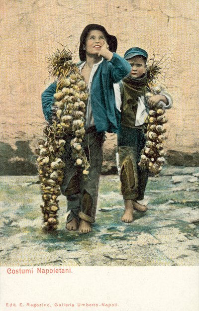 Unga vitlöksförsäljare, Neapel av Italian Photographer