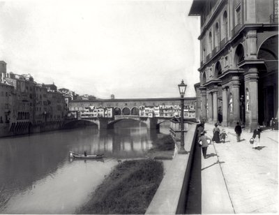 Ponte Vecchio och Uffiziernas fasad av Italian Photographer Italian Photographer
