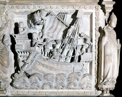 1300-talsskepp. Kyrkan St Eustorgio i Milano. av Italian School