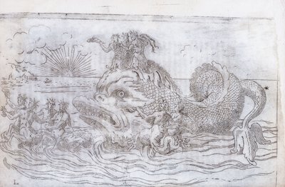 En fantastisk fiskvagn, 1579 av Italian School