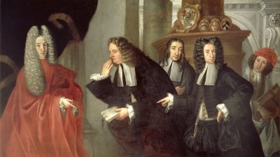 En domare och tre advokater, Venetian School av Italian School