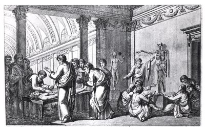 A School of Anatomy in Antiquity, från Tabulae Anatomicae av Pietro Berrettini da Cortona (1596-1669) publicerad i Rom, 1778 av Italian School