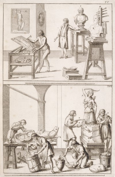 A Sculptors Studio, ca 1800 av Italian School