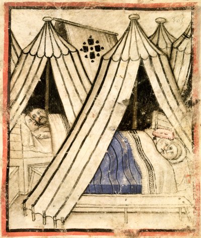 Lägg till 15277 f.51 Israeliterna ägnar sig åt sexuell omoral med de moabitiska kvinnorna i sina tält, ca 1350-99 (vellum) av Italian School