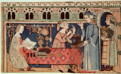 Lägg till 27695 f.7v Pantbanken, från Treatise on the Vices (vellum) av Italian School