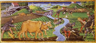 Jordbruk i början av 1400-talet. Biblioteca Riccardiana, Florens. av Italian School