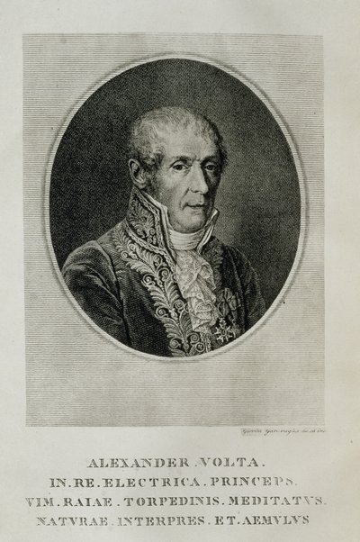 Alessandro Giuseppe Antonio Anastasio Volta (1745-1827), från LOpera Alessandro Volta, Milano, 1927 av Italian School
