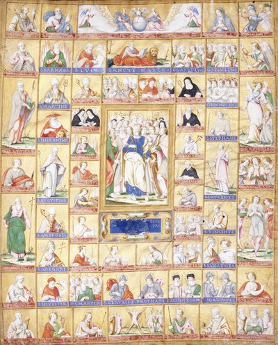 Alla helgons med St. Peter i centrum, ca 1560 av Italian School