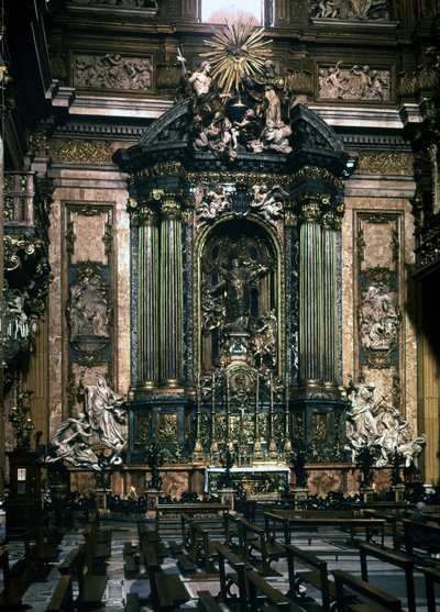 St Ignatius altare i Jesu kyrka i Rom (barockkonst). av Italian School