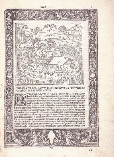 En illustrerad sida från en latinsk utgåva av Plutarchus 