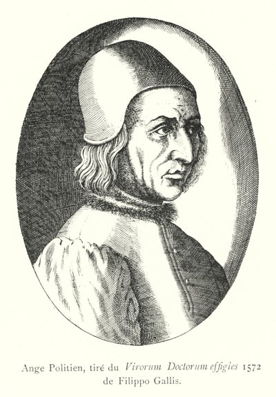 Ange Politien, tire du portrait of Doctor Men, 1572 av Filippo Galli (gravyr) av Italian School