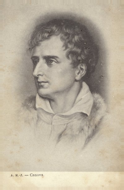 Antonio Canova, italiensk skulptör (litografi) av Italian School