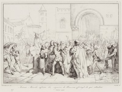 Antonio Marcello vägrar herrskapet över Ravenna som erbjuds honom av dessa medborgare av Italian School