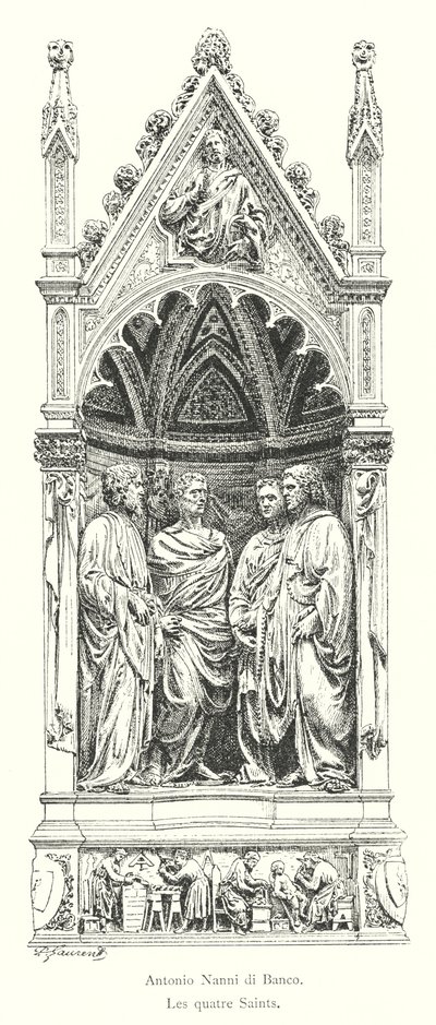 Antonio Nanni di Banco, De fyra heliga (gravyr) av Italian School