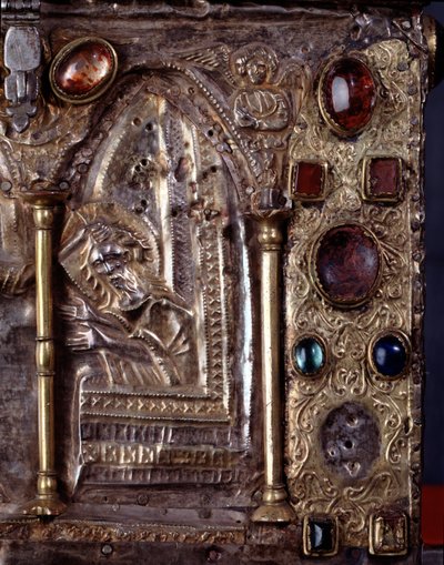 Ark of Barbarossa, med scener från Johannes Döparens liv (trä, bladsilver och stenar av Italian School