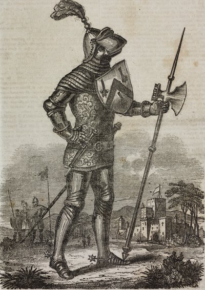 Rustning från eran av kung Henry V av England, illustration från "Teatro Universale..." av Italian School