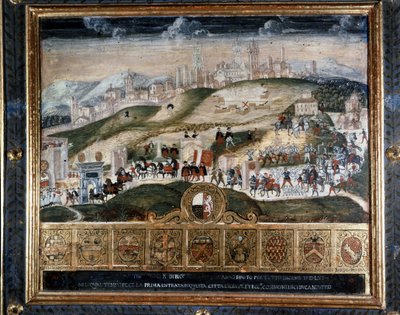 Ankomst till Siena av Cosimo I av Medici (1389 - 1464) - Nationalarkivet, Siena. av Italian School