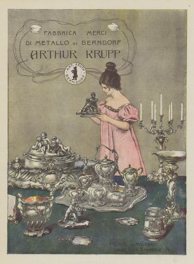 Arthur Krupp (färg litho) av Italian School